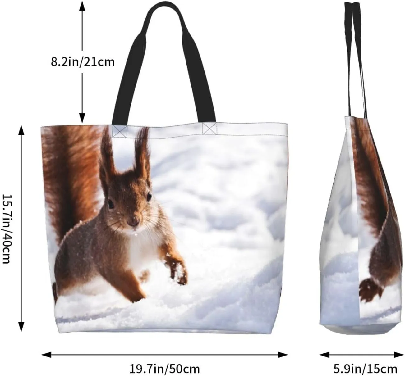 Cute Squirrel Grocery Bag Cute Shoulder Bag Handbag Shopping Squirrel Grocery Bags Tote Bag Canvas Bag
