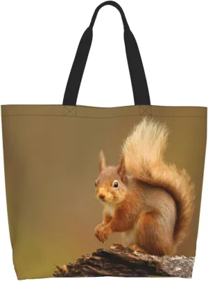 Cute Squirrel Grocery Bag Cute Shoulder Bag Handbag Shopping Squirrel Grocery Bags Tote Bag Canvas Bag