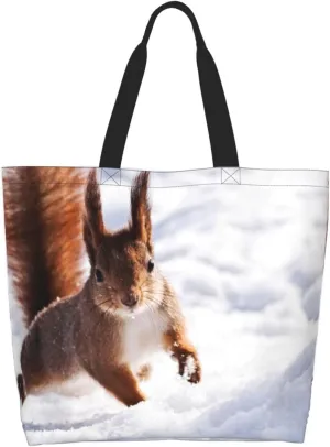 Cute Squirrel Grocery Bag Cute Shoulder Bag Handbag Shopping Squirrel Grocery Bags Tote Bag Canvas Bag