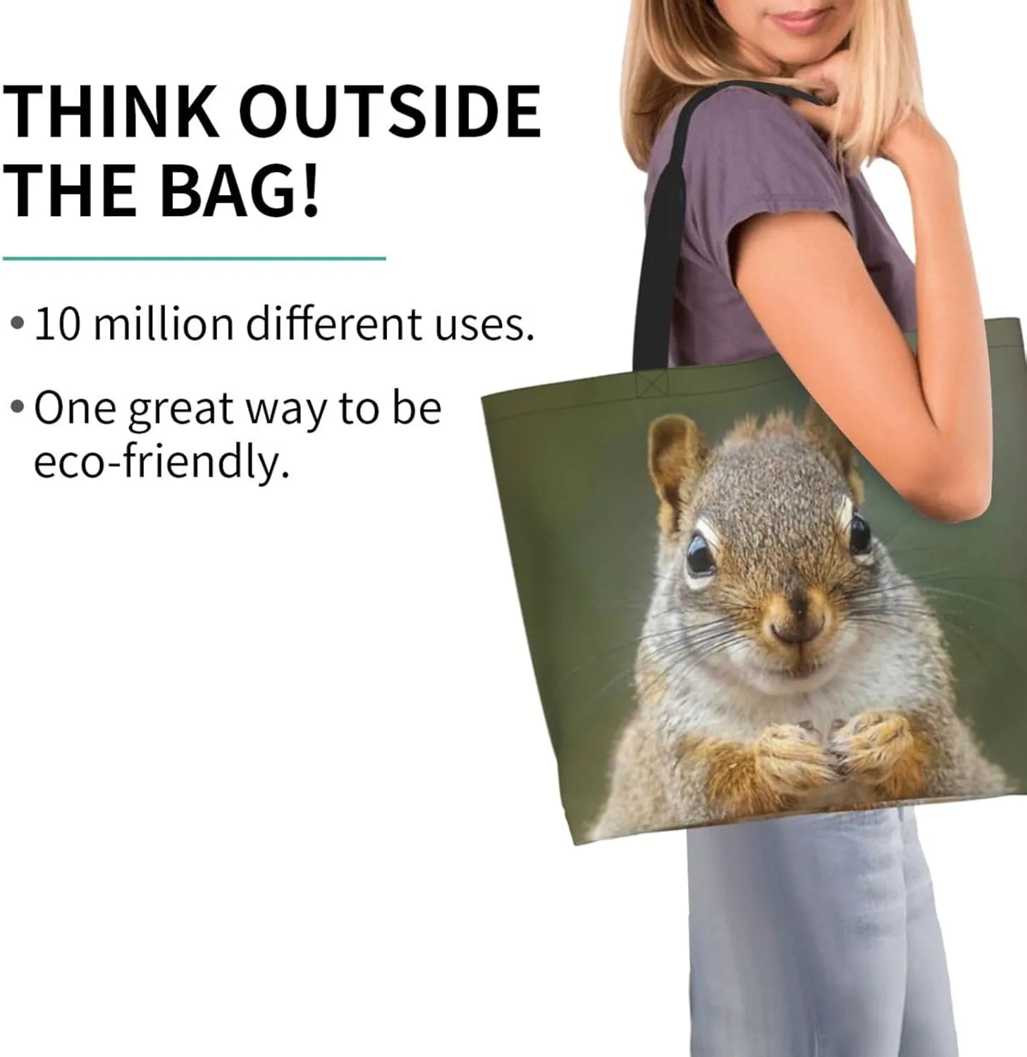 Cute Squirrel Grocery Bag Cute Shoulder Bag Handbag Shopping Squirrel Grocery Bags Tote Bag Canvas Bag