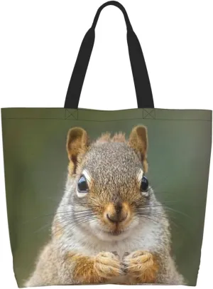 Cute Squirrel Grocery Bag Cute Shoulder Bag Handbag Shopping Squirrel Grocery Bags Tote Bag Canvas Bag