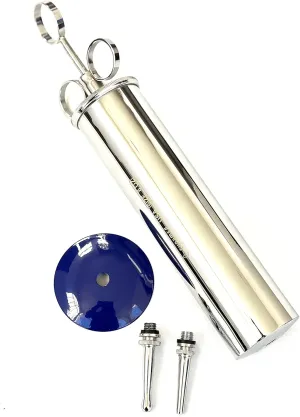 CynaMed -Premium Ear Wax Removal Syringe 8 OZ,6 OZ,4OZ,3 OZ - Brass with Chrome Finish Ideal for Household, EMT, Firefighter, Police, Medical Student, School and Hobby (8 OZ)