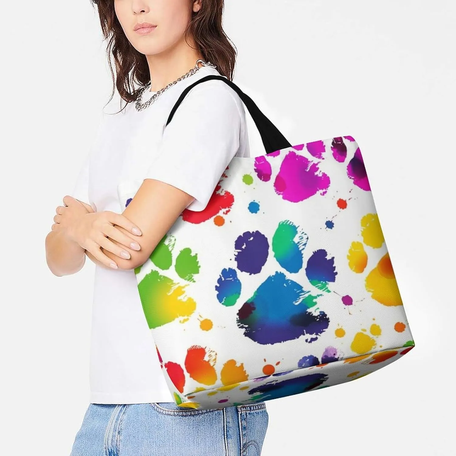 Dachshund Dog Tote Bag for Women Reusable Grocery Shoulder Bags Shopping Bag for Travel, Groceries