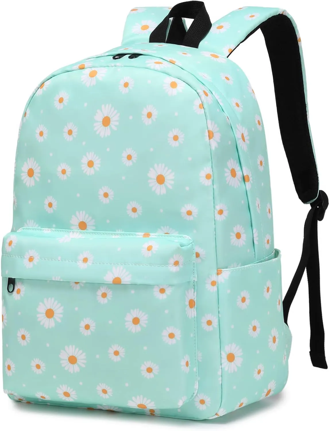 Daisy School Backpack for Girls Womens, School Bags Collge Bookbags Laptop Backpacks for Kids Teens Adults (Green)