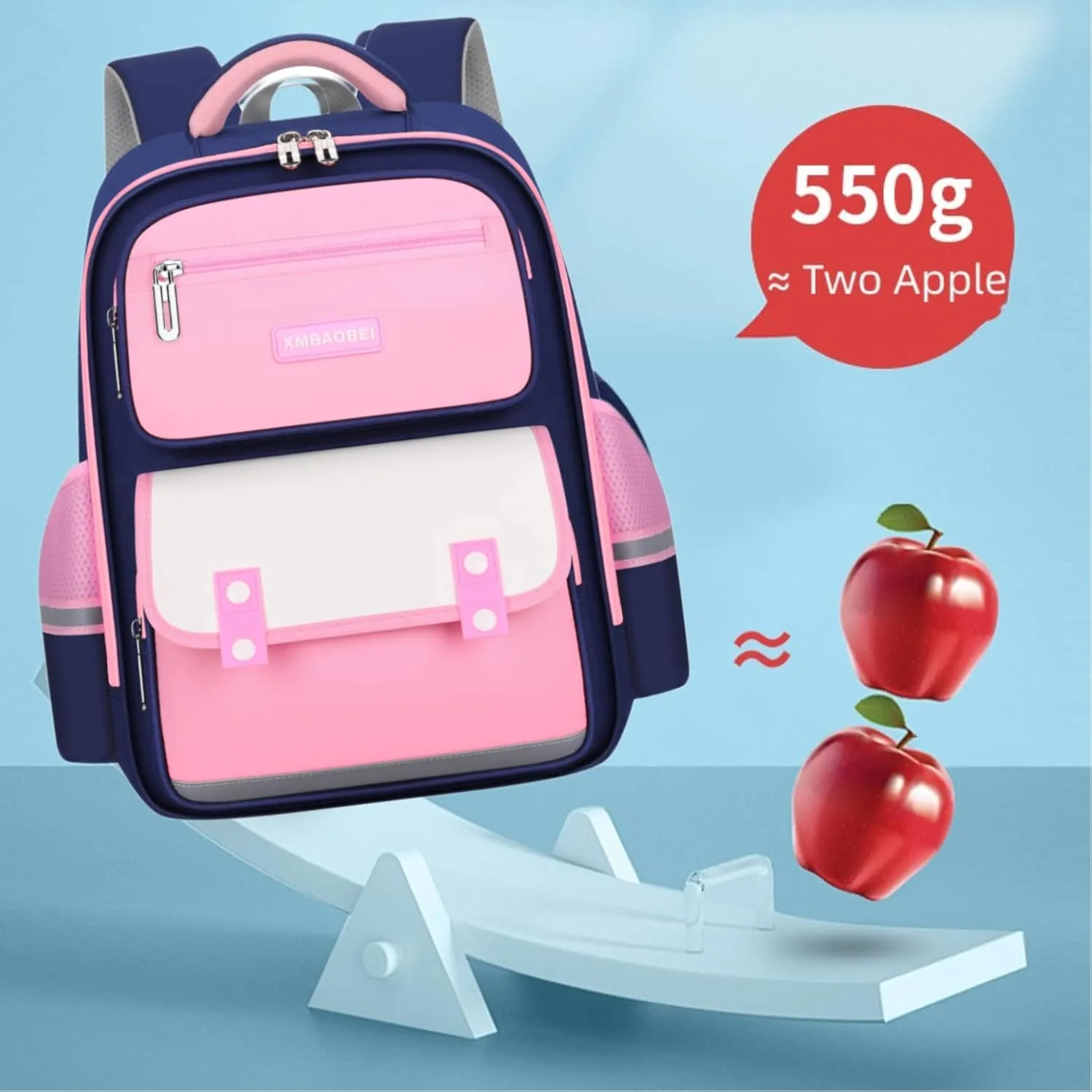 damdos Toddler Backpack for School Boys Girls Backpack, Kindergarten Elementary School Backpack,British England Stye Backpack School Book Bag Birthday Gifts(PINK BLUE,Large)