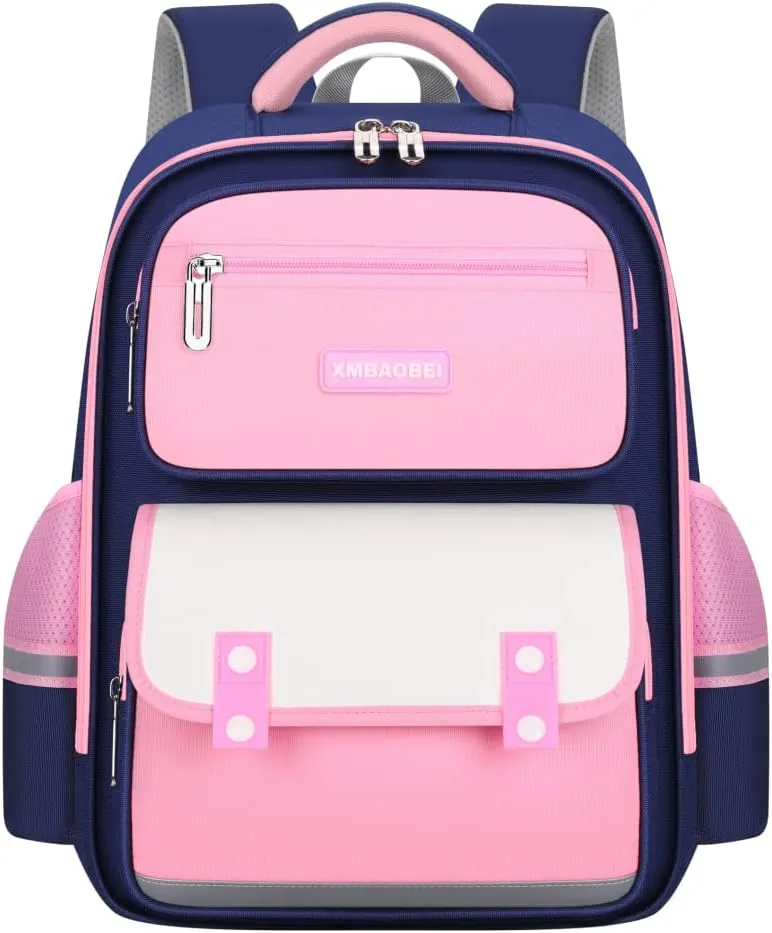 damdos Toddler Backpack for School Boys Girls Backpack, Kindergarten Elementary School Backpack,British England Stye Backpack School Book Bag Birthday Gifts(PINK BLUE,Large)