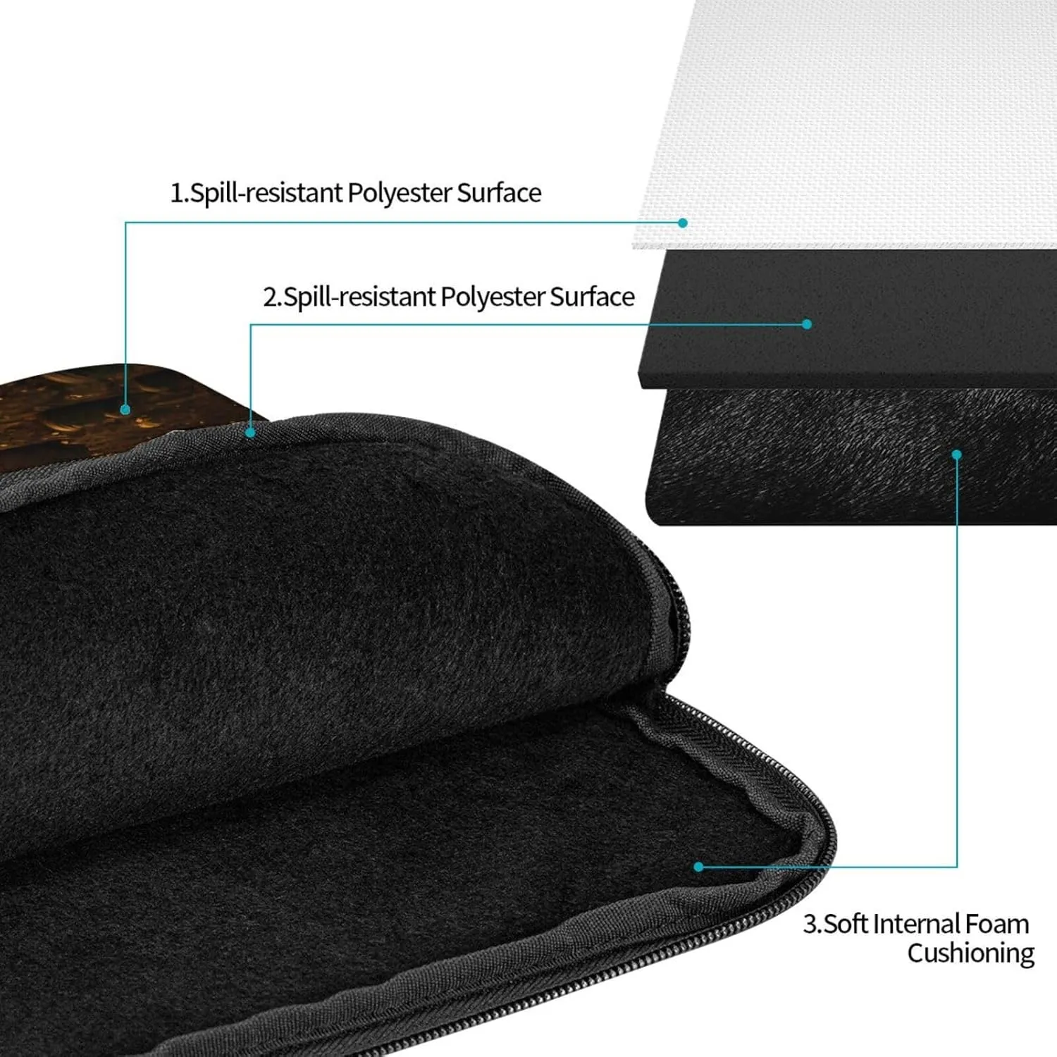 Dark Forest Lights Laptop Inner Bag Laptop Sleeve Case Briefcase Carrying Laptop Cover