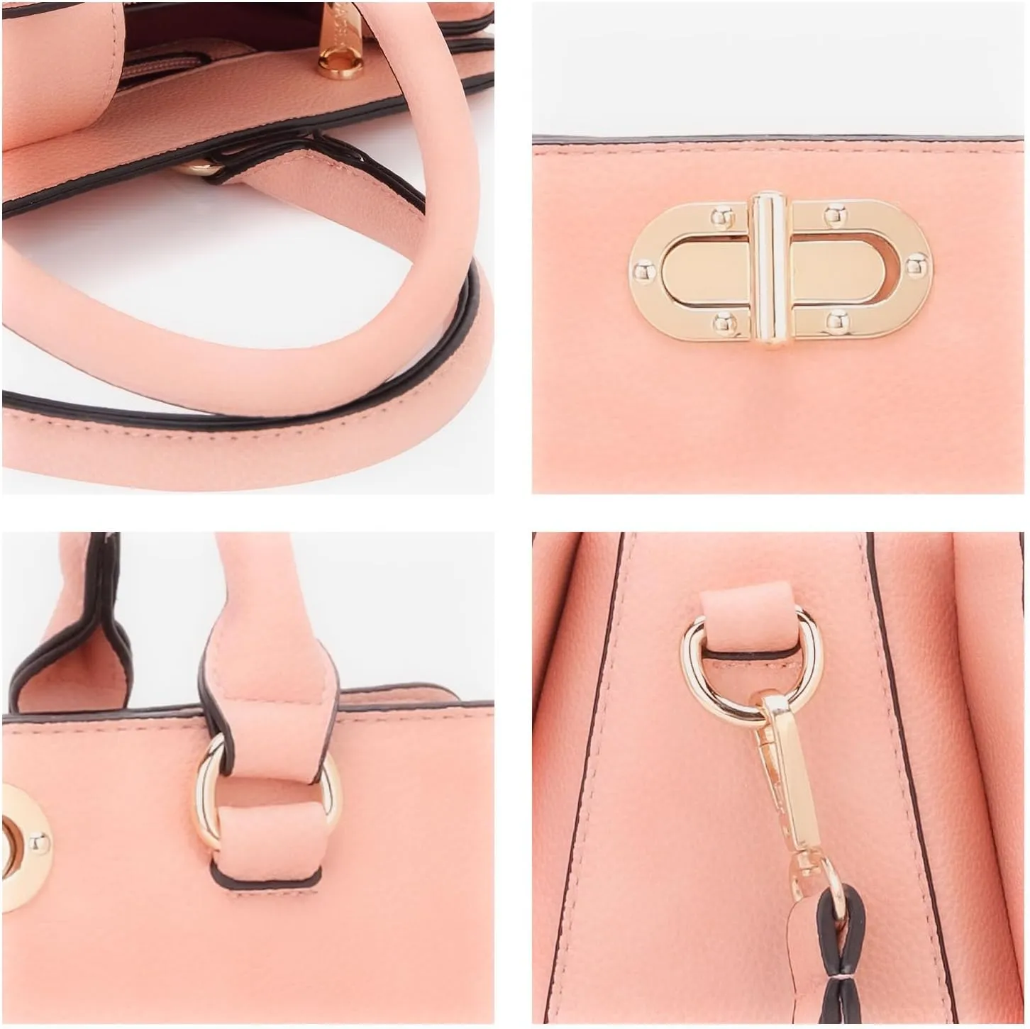 Dasein Women Handbags Purses Ladies Work Purse Satchel Tote Top Handle Shoulder Bags with Matching Clutch