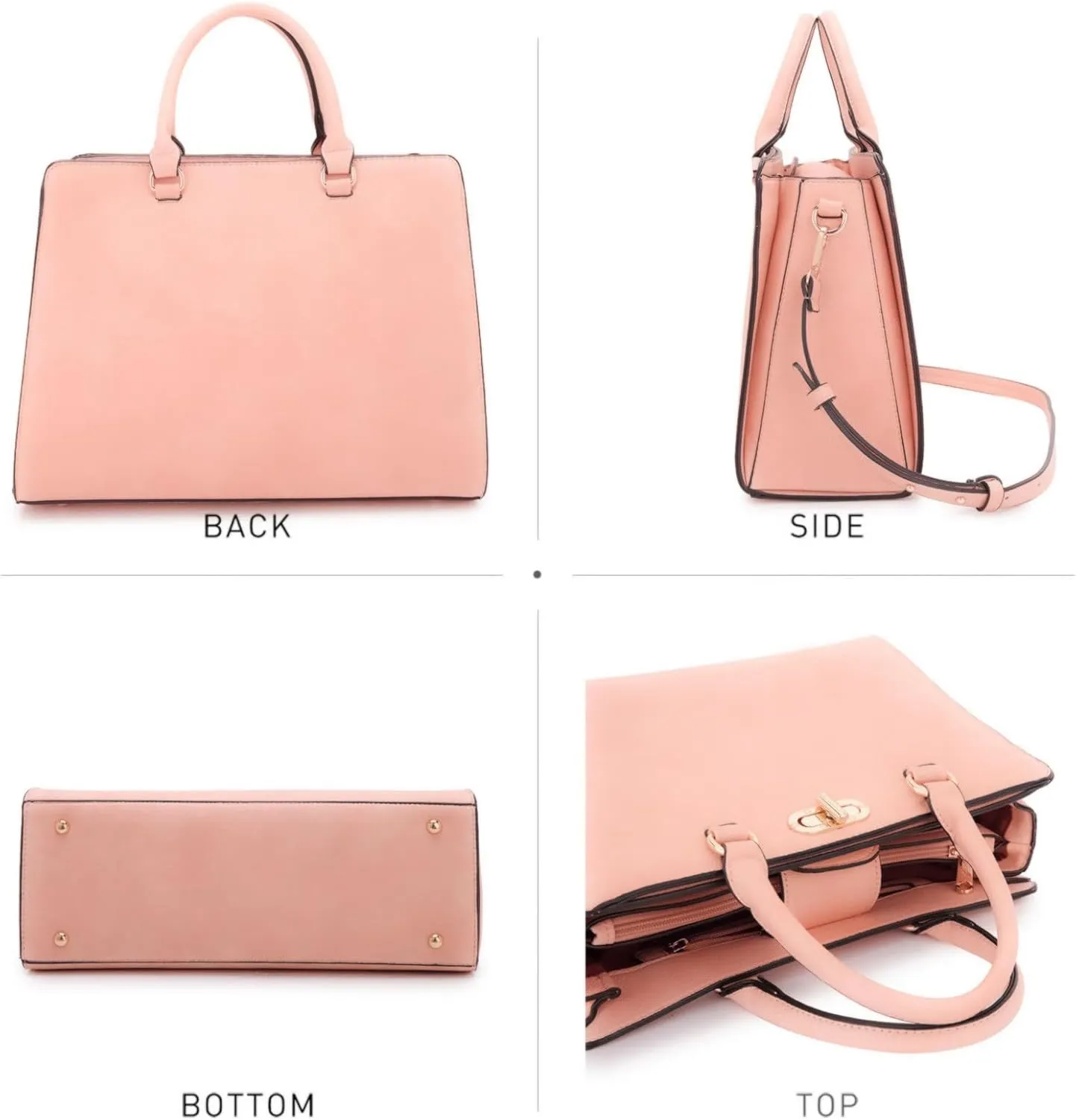 Dasein Women Handbags Purses Ladies Work Purse Satchel Tote Top Handle Shoulder Bags with Matching Clutch