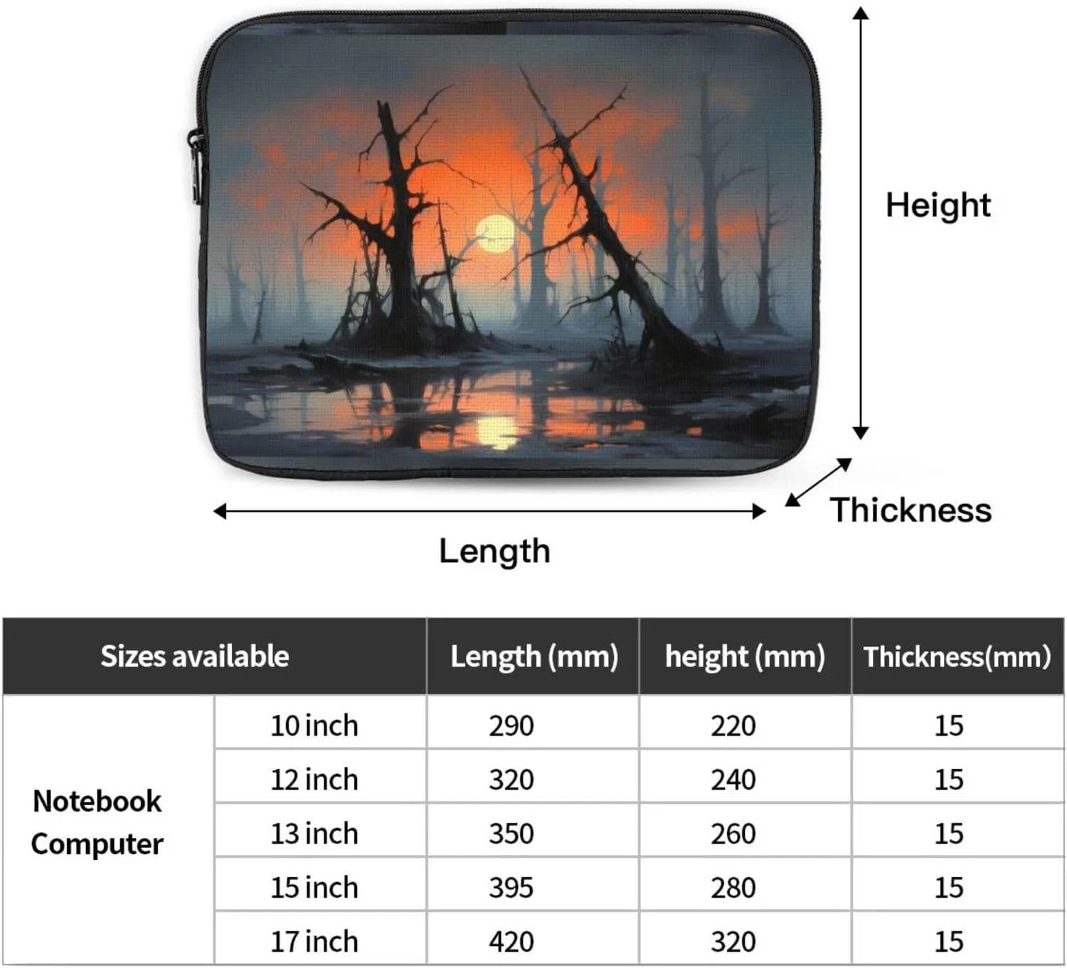 Dead Tree At Sunset Laptop Inner Bag Laptop Sleeve Case Briefcase Carrying Laptop Cover