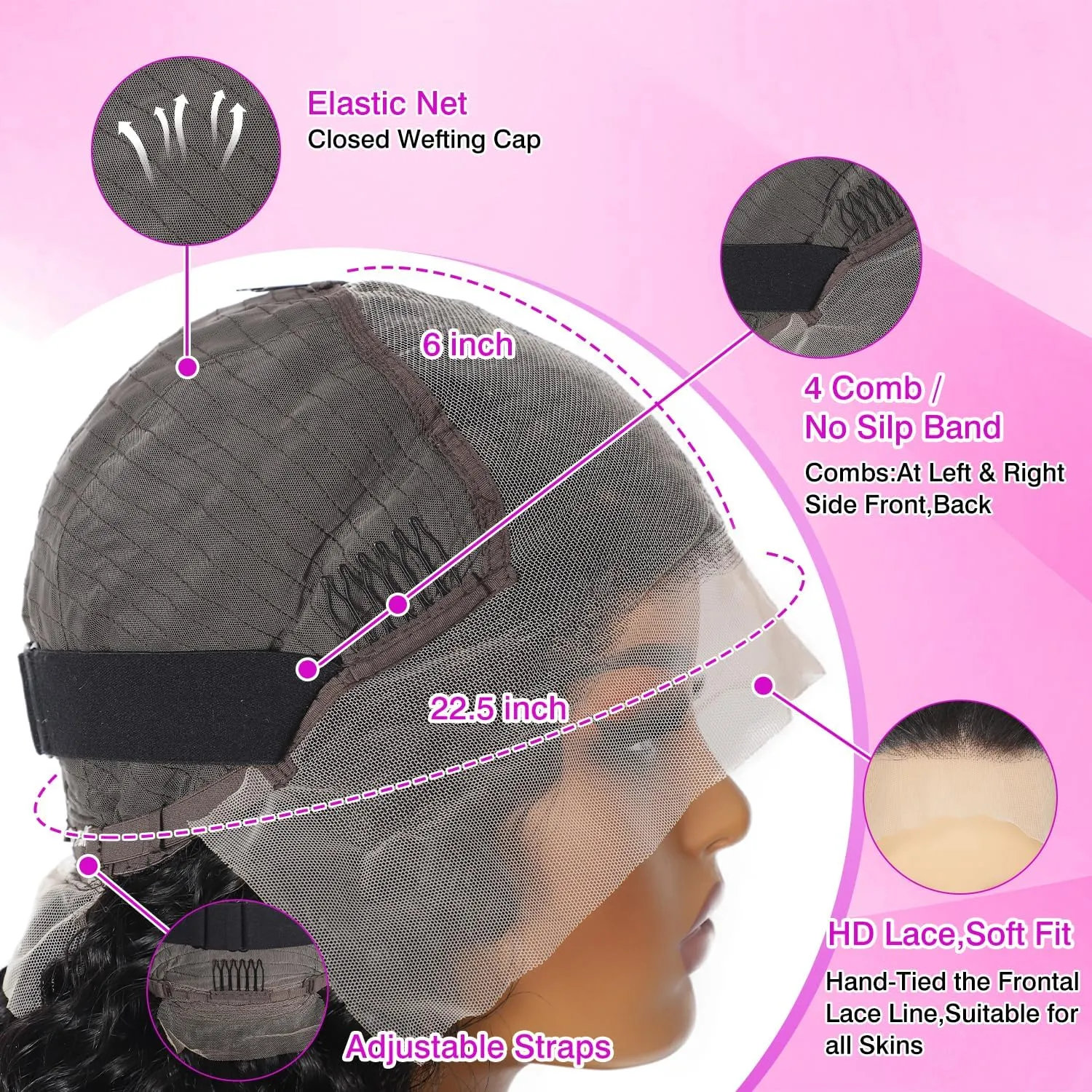 Deep Wave Lace Front Wigs Human Hair 13x6 HD Transparent Lace Front Wigs Human Hair 200% Density Deep Curly Human Hair Wig Pre Plucked Deep Wave Frontal Wigs Natural Color 30 Inch