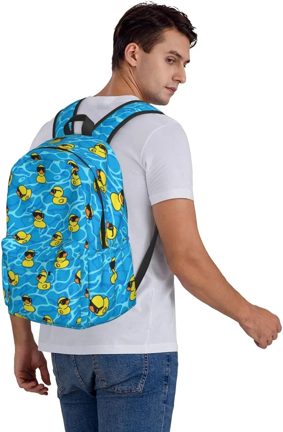DEKIFNHG Yellow Duck Backpack Casual Sports Bookbag School Laptop Backpack for Students Boys Girls