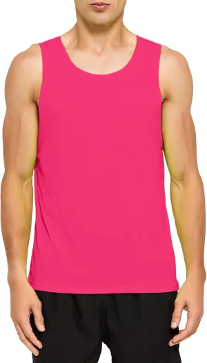 DEMOZU Men's Neon Running Tank Top Workout Gym Athletic Swim Marathon Tank Top