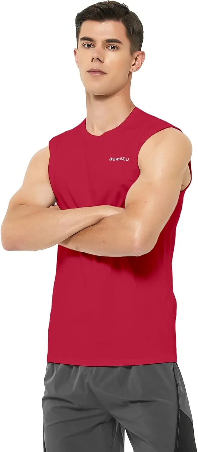 DEMOZU Men's Sleeveless Workout Swim Shirt Running Gym Athletic Muscle Tank Top Big and Tall