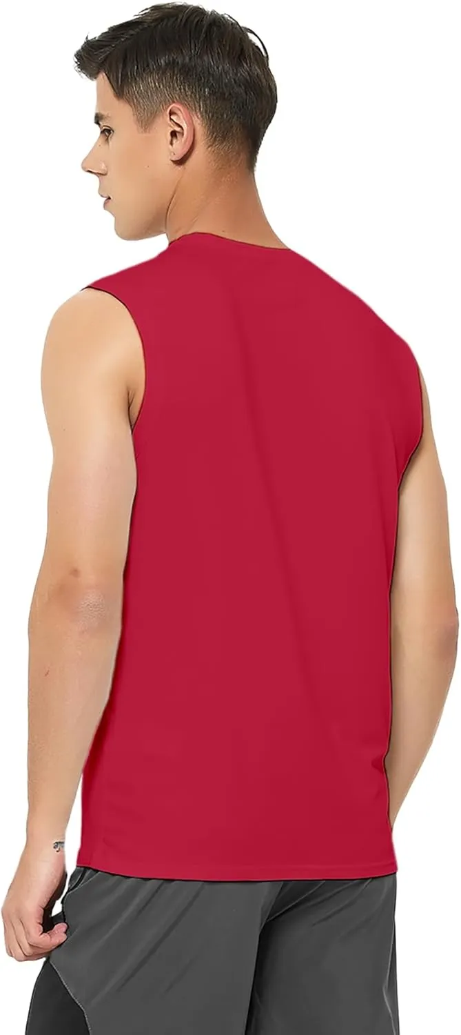 DEMOZU Men's Sleeveless Workout Swim Shirt Running Gym Athletic Muscle Tank Top Big and Tall