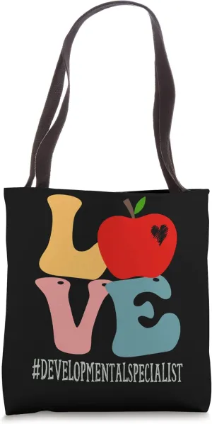 Developmental Specialist Love Apple Groovy Back To School Tote Bag