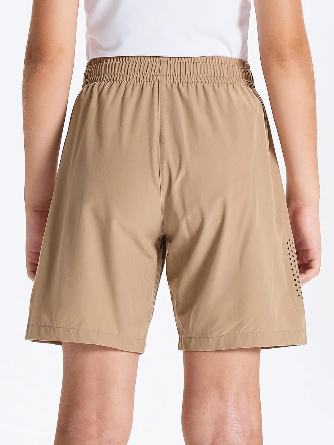 DEVOROPA Youth Boys Athletic Running Shorts Lightweight Quick Dry Sports Workout Gym Hiking Shorts Zip Pockets UPF 50 