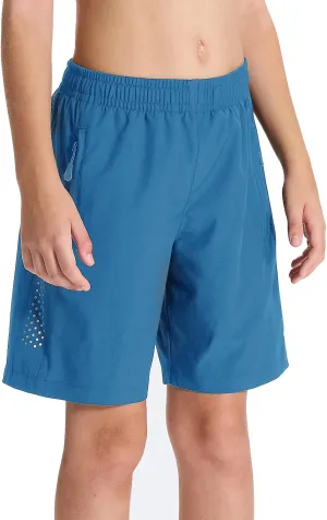 DEVOROPA Youth Boys Athletic Running Shorts Lightweight Quick Dry Sports Workout Gym Hiking Shorts Zip Pockets UPF 50 