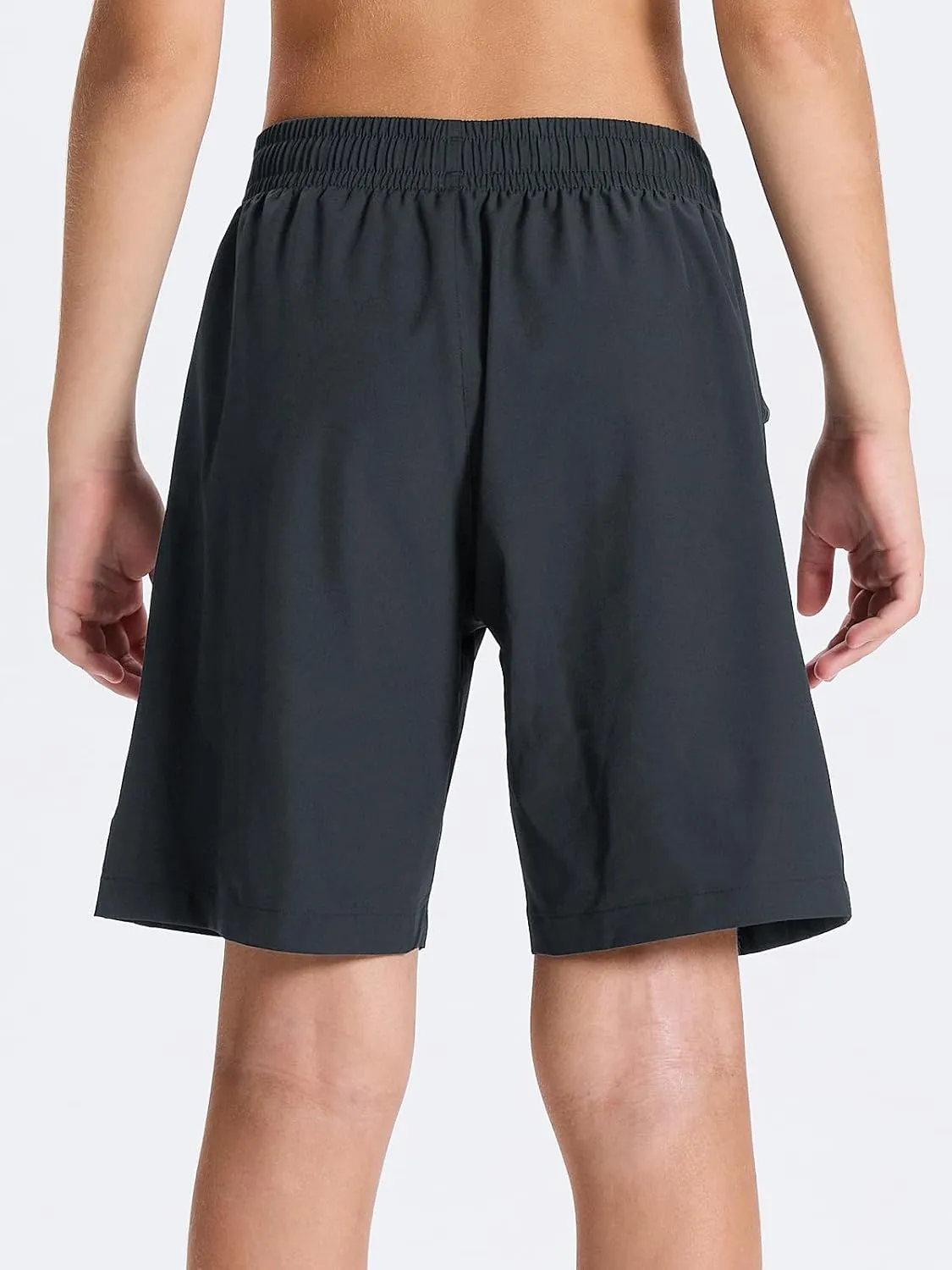 DEVOROPA Youth Boys Athletic Running Shorts Lightweight Quick Dry Sports Workout Gym Hiking Shorts Zip Pockets UPF 50 