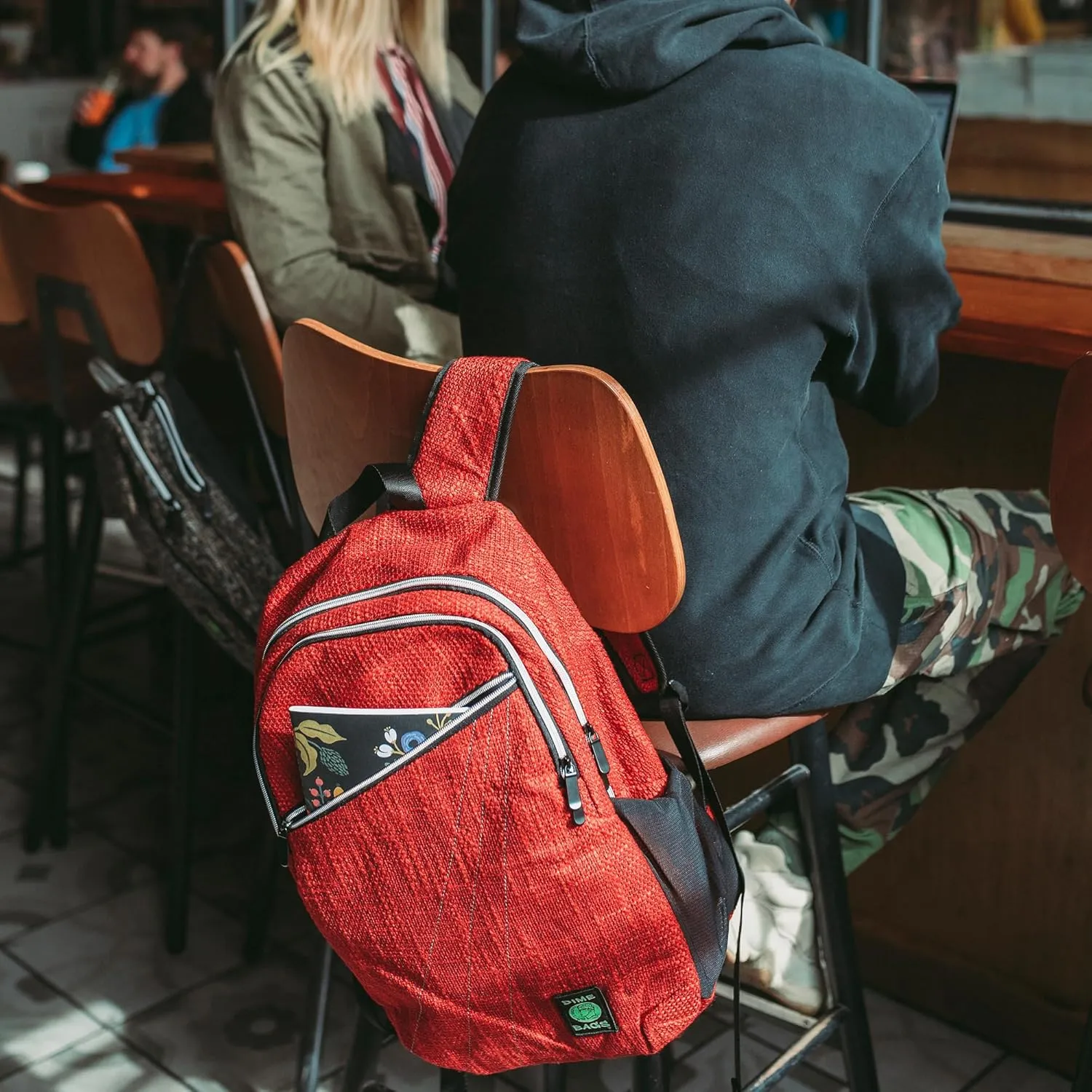 DIME BAGS City Dweller Casual Hemp Backpack with Padded Laptop Compartment and Water Bottle Holder ()