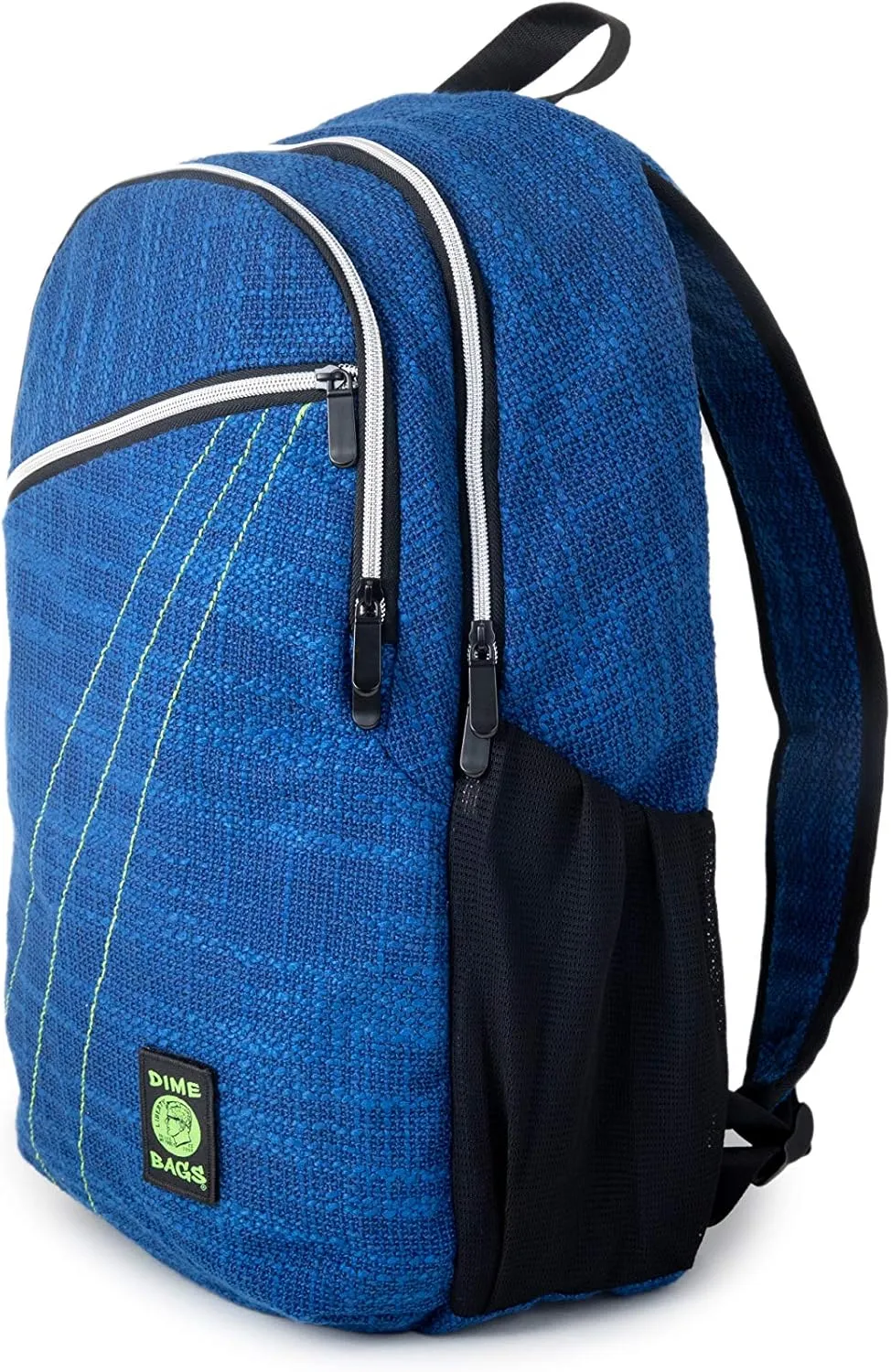 DIME BAGS City Dweller Casual Hemp Backpack with Padded Laptop Compartment and Water Bottle Holder (Midnight)