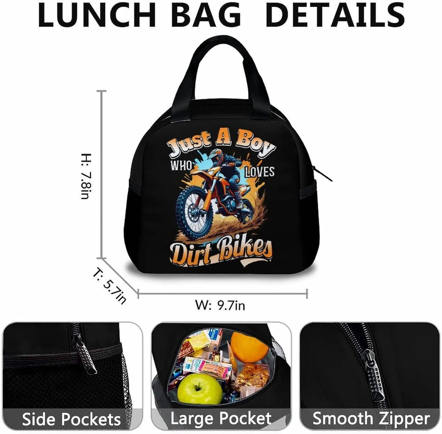 Dirt Bike Backpack with Pencil Case Bundle - Set of 3 School Backpacks Matching Combo Gifts for Kids Teens Boys - Back to School Supplies for Travel Camping Hiking