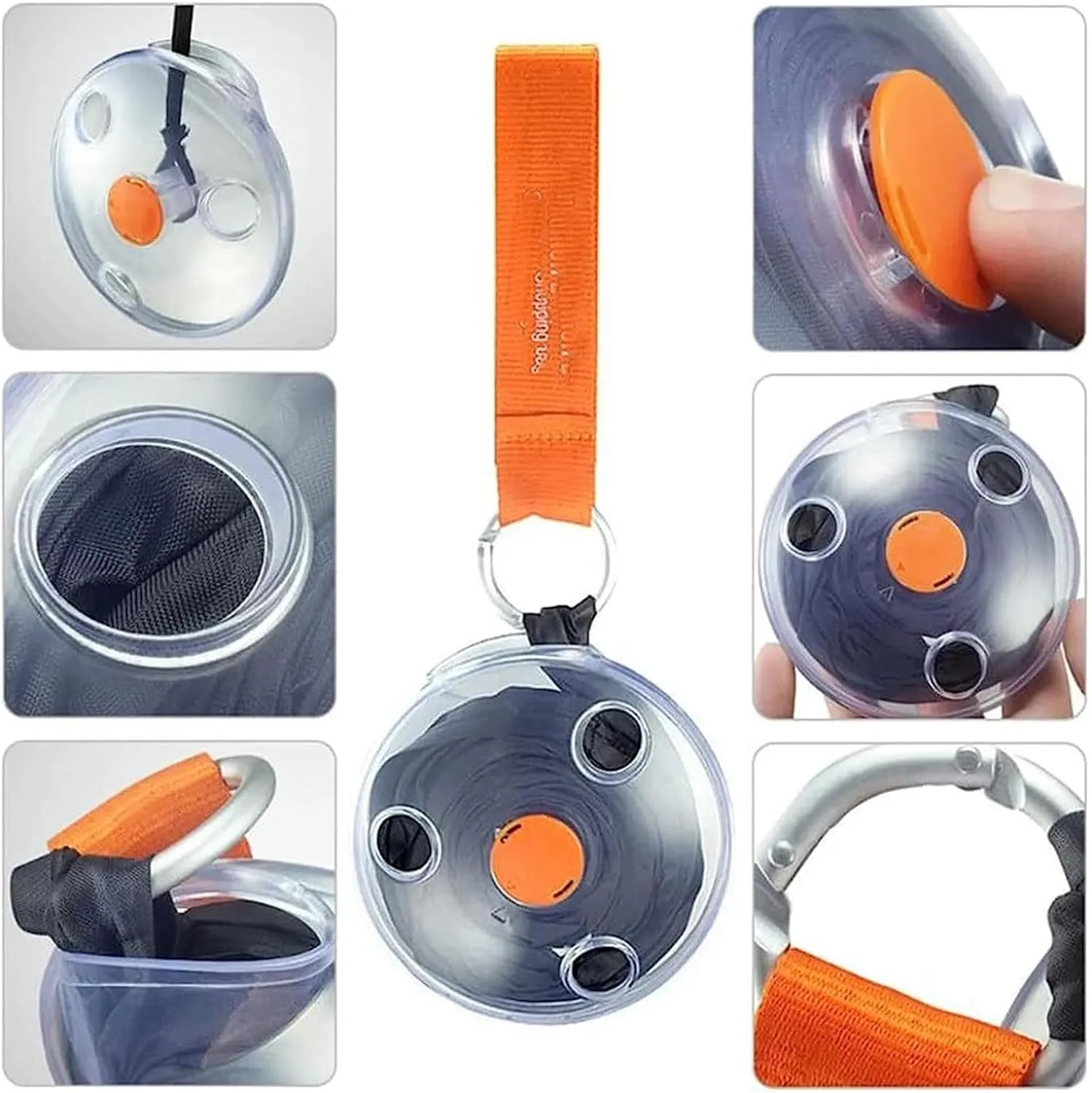 Disc Portable Bag,Mini Portable Folding Telescopic Shopping Bag,Multi-Functional Small Disc Rotating Storage Bag Can Be Recycled (C,2Pcs)
