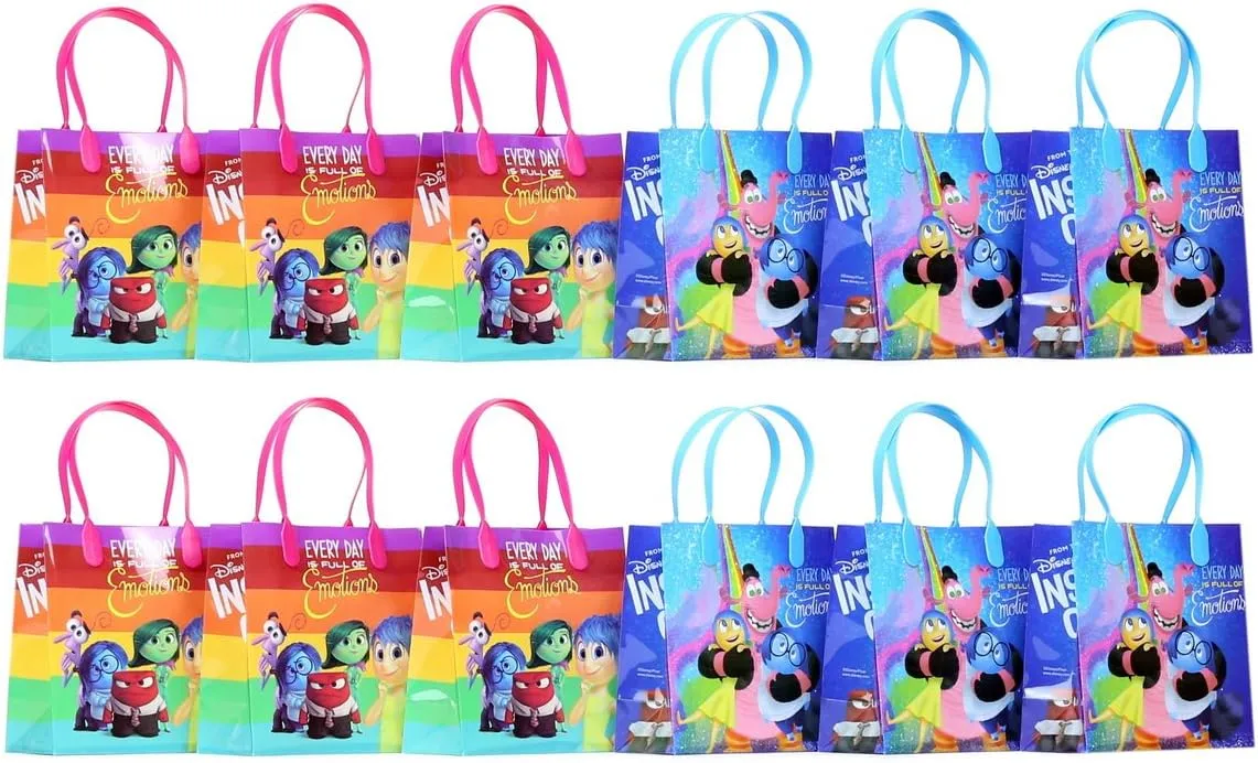 DISNEY Pixar Inside Out Premium Quality Party Favor Reusable Goodie Small Gift Bags 12 (12 Bags)