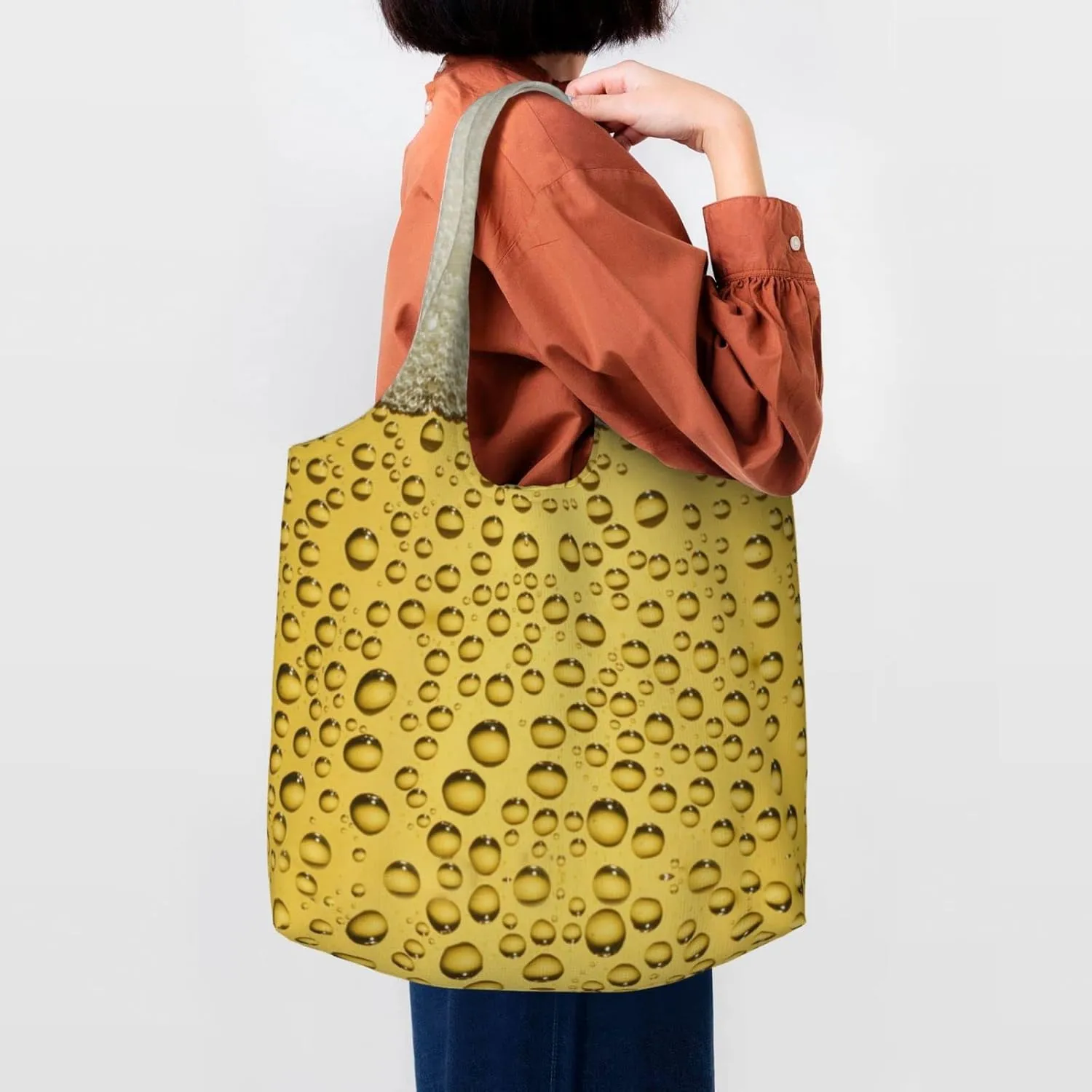 DKJlitter Fashion Canvas Tote Bag, Reusable Grocery Shopping Bag, Large capacity shopping bag Daily Utility Bag