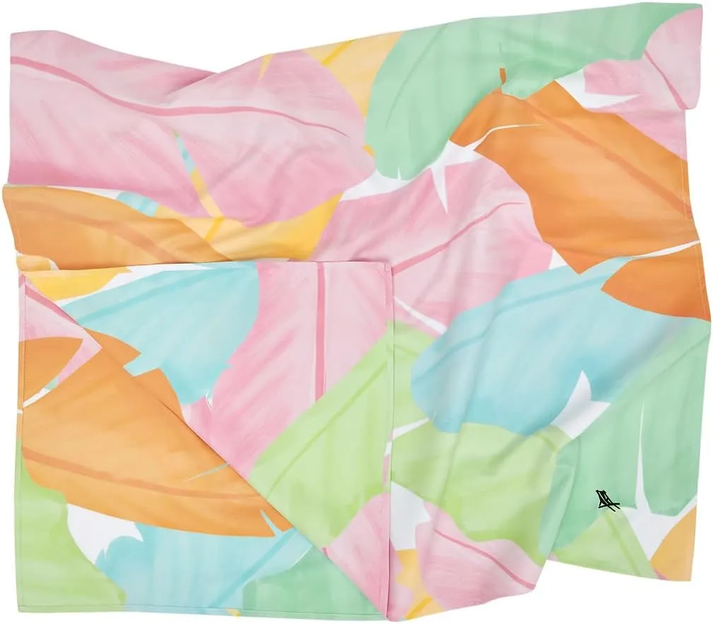 Dock & Bay Beach Towel - Quick Dry, Sand Free - Compact, Lightweight - 100% Recycled - Includes Bag - Sugar Palms - Large (160x90cm, 63x35)