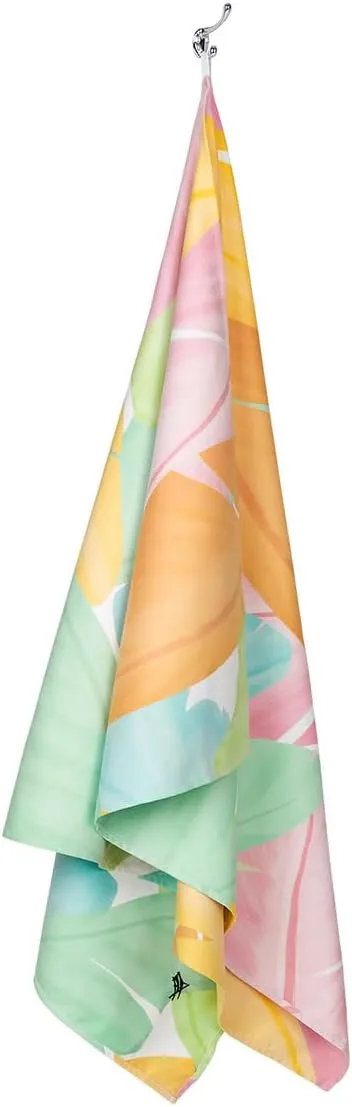 Dock & Bay Beach Towel - Quick Dry, Sand Free - Compact, Lightweight - 100% Recycled - Includes Bag - Sugar Palms - Large (160x90cm, 63x35)