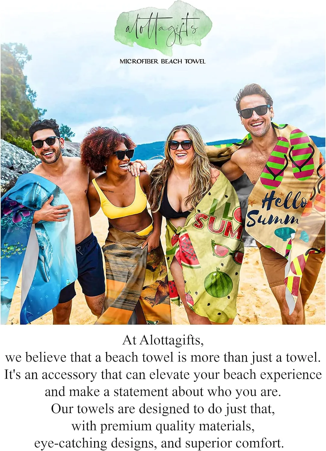 Dolphin Beach Towel 30" x 60" Microfiber Sand Free Quick Dry Travel for Adults Teen Children (Dolphin)