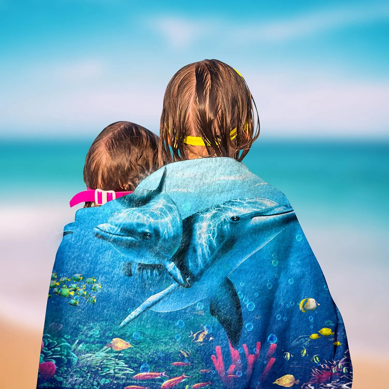 Dolphin Beach Towel 30" x 60" Microfiber Sand Free Quick Dry Travel for Adults Teen Children (Dolphin)