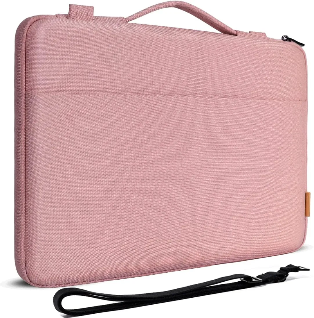 DOMISO 14 Inch Laptop Bag Cover Waterproof Shockproof Notebook Sleeve Case Shoulder Bag Protective Cover for 14" HP Stream 14 Pavilion 14/2017 ThinkPad X1 Yoga 710/14" ThinkPad A475,Pink