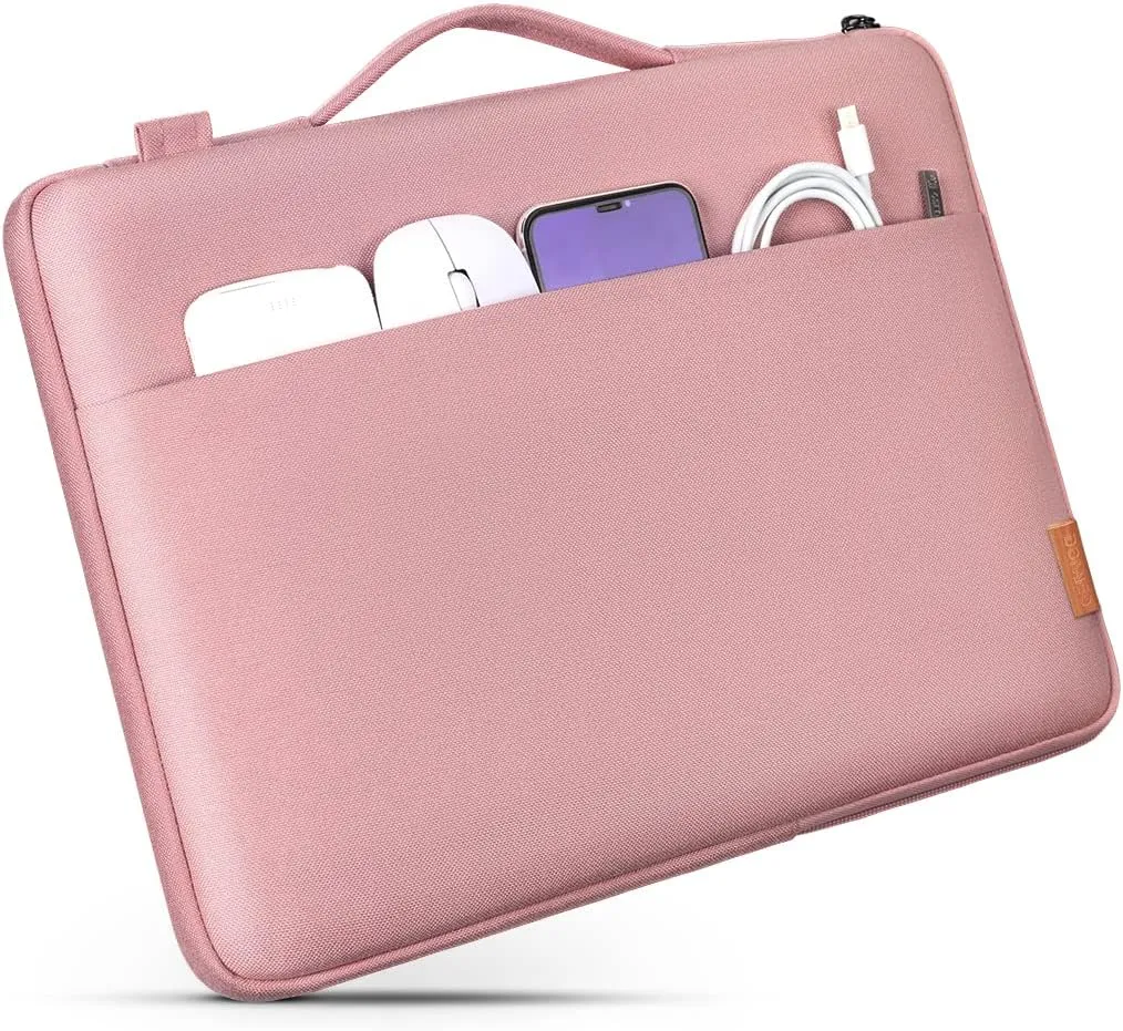DOMISO 14 Inch Laptop Bag Cover Waterproof Shockproof Notebook Sleeve Case Shoulder Bag Protective Cover for 14" HP Stream 14 Pavilion 14/2017 ThinkPad X1 Yoga 710/14" ThinkPad A475,Pink