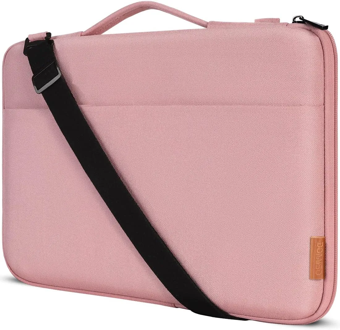 DOMISO 14 Inch Laptop Bag Cover Waterproof Shockproof Notebook Sleeve Case Shoulder Bag Protective Cover for 14" HP Stream 14 Pavilion 14/2017 ThinkPad X1 Yoga 710/14" ThinkPad A475,Pink