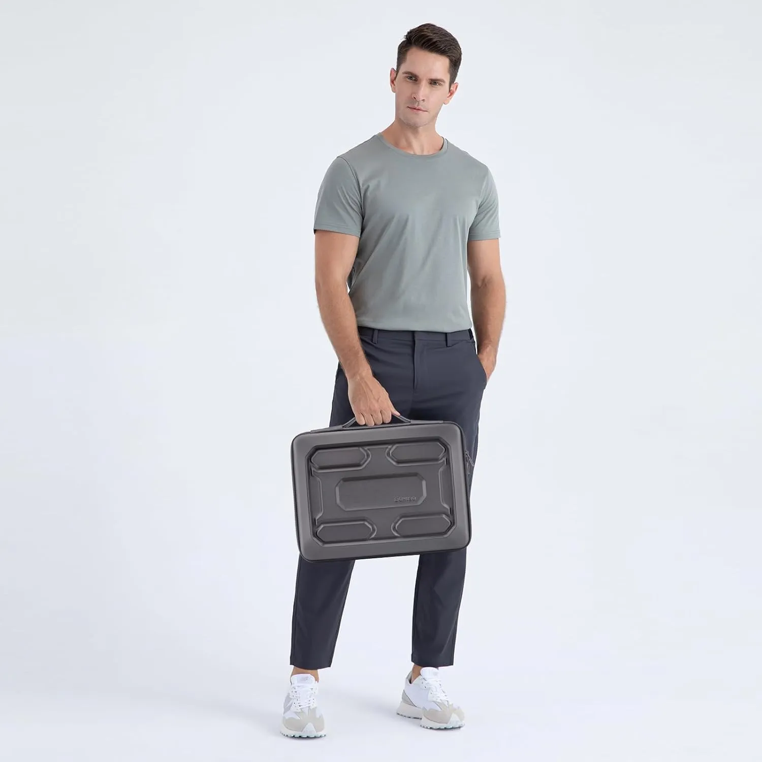 DOMISO 14 inch Laptop Sleeve with Handle Shockproof Computer Bag Waterproof EVA Protective Carrying Case for 14" ThinkPad E480/Yoga 920/13.5" Microsoft Surface Book/HP Pavilion 14 Stream 14, Dark Grey
