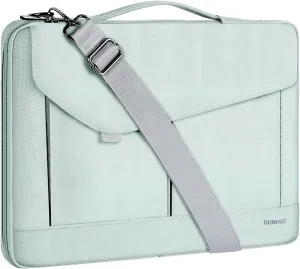 DOMISO 17-17.3 Inch Laptop Sleeve Bag Business Briefcase Messenger Bag Compatible with 17.3" Dell Computer/HP Pavilion 17/ProBook 470/MSI GS73VR Stealth PRO/LG Gram 17,Deep Mint Green