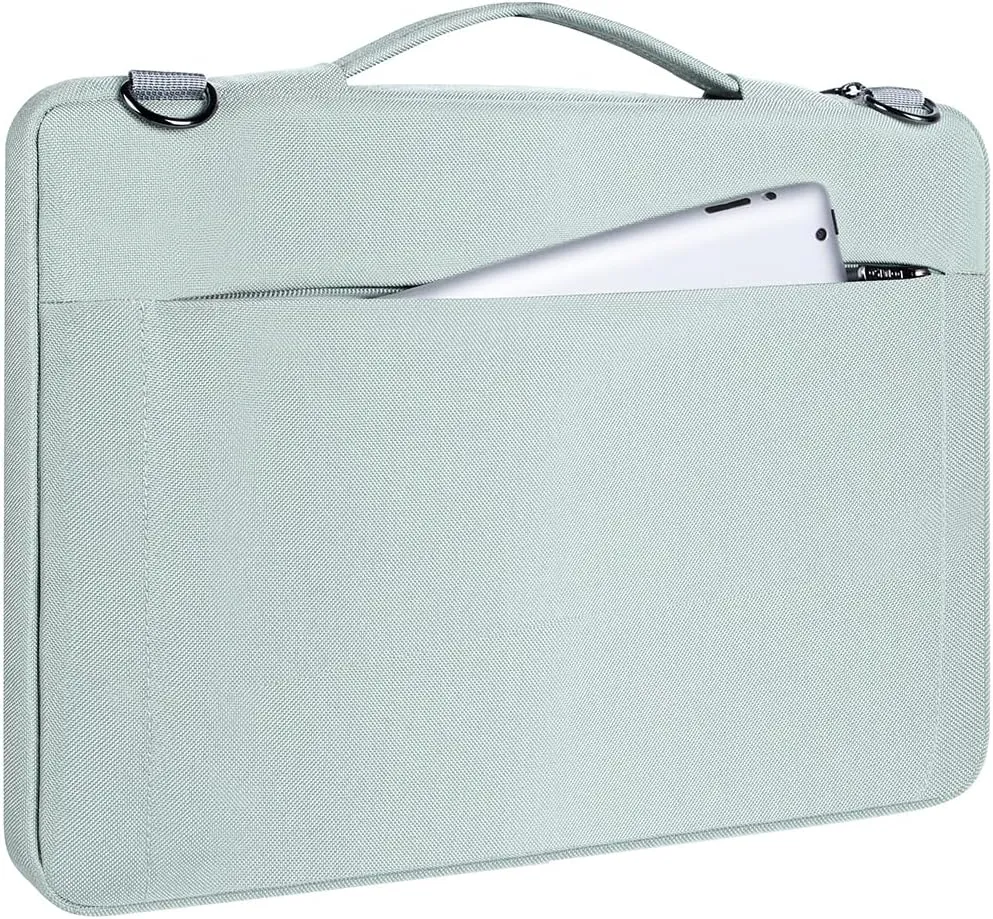 DOMISO 17-17.3 Inch Laptop Sleeve Bag Business Briefcase Messenger Bag Compatible with 17.3" Dell Computer/HP Pavilion 17/ProBook 470/MSI GS73VR Stealth PRO/LG Gram 17,Deep Mint Green