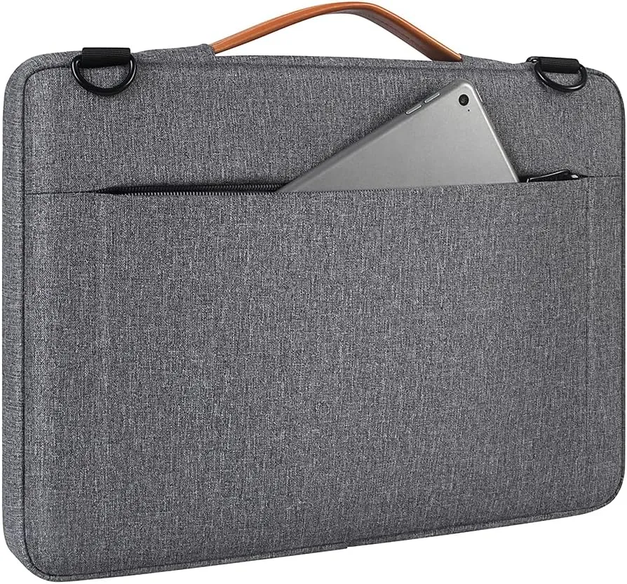 DOMISO 17-17.3 Inch Laptop Sleeve Water Resistant Business Briefcase Messenger Bag Compatible with 17.3" Dell Computer/HP Pavilion 17/ProBook 470/MSI GS73VR Stealth PRO/Lenovo/Acer/ASUS,Grey