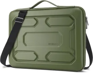 DOMISO 17 inch Laptop Sleeve Shoulder Bag Shockproof Computer Bag Waterproof EVA Protective Carrying Case for 17.3" MSI GS73VR Stealth Pro/HP Envy 17/LG Gram 17"/ROG Strix GL702VS,Green