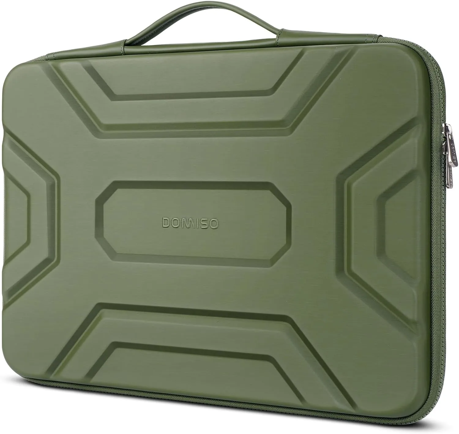 DOMISO 17 inch Laptop Sleeve with Handle Shockproof Computer Bag Waterproof EVA Protective Carrying Case for 17.3" HP Dell Asus Lenovo Laptop, Green