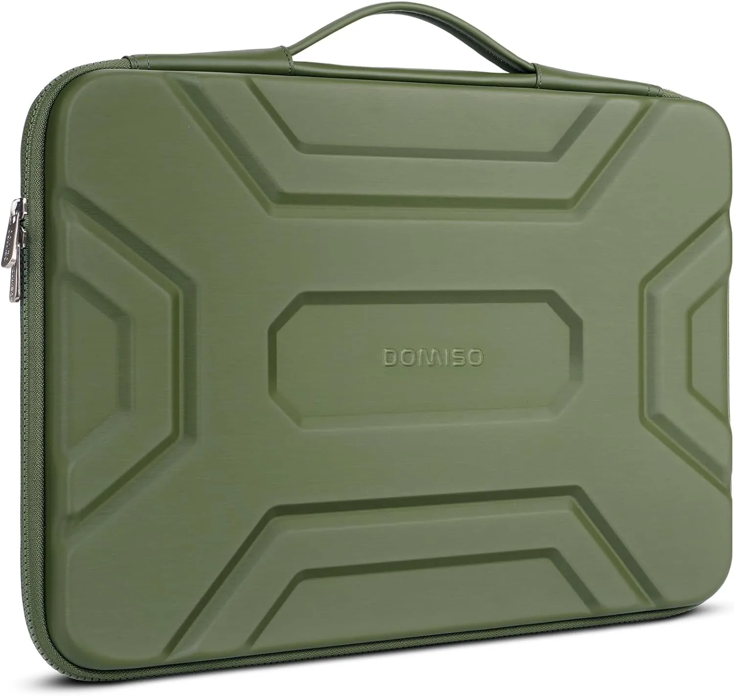 DOMISO 17 inch Laptop Sleeve with Handle Shockproof Computer Bag Waterproof EVA Protective Carrying Case for 17.3" HP Dell Asus Lenovo Laptop, Green
