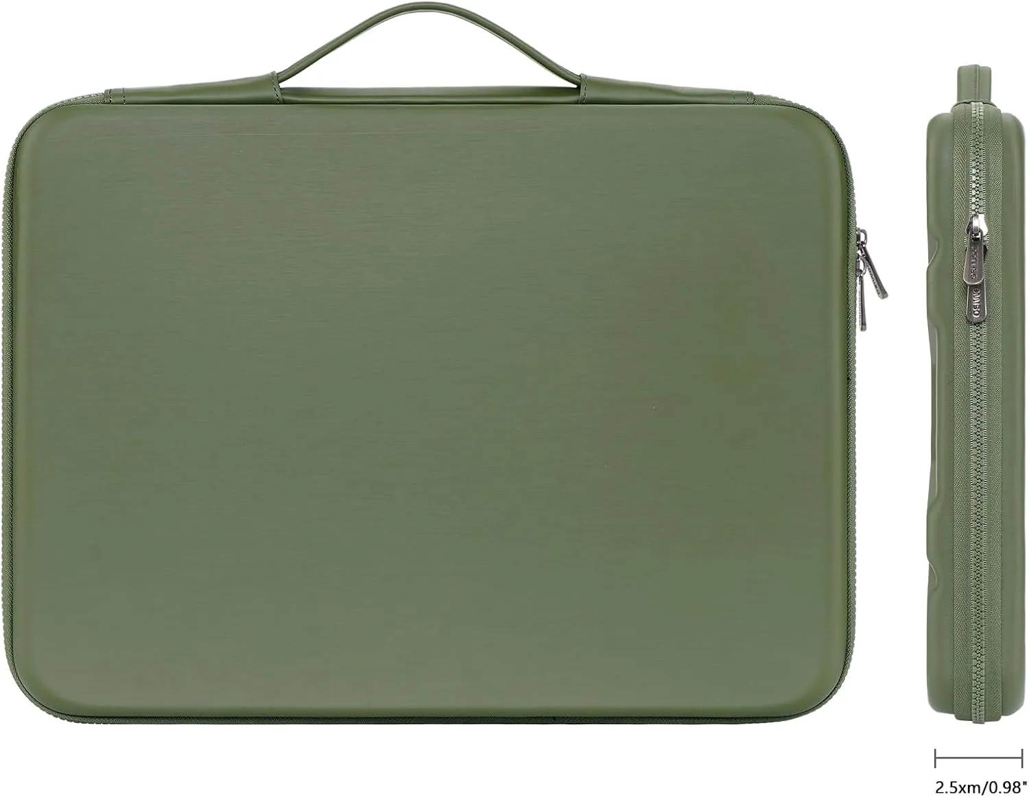 DOMISO 17 inch Laptop Sleeve with Handle Shockproof Computer Bag Waterproof EVA Protective Carrying Case for 17.3" HP Dell Asus Lenovo Laptop, Green
