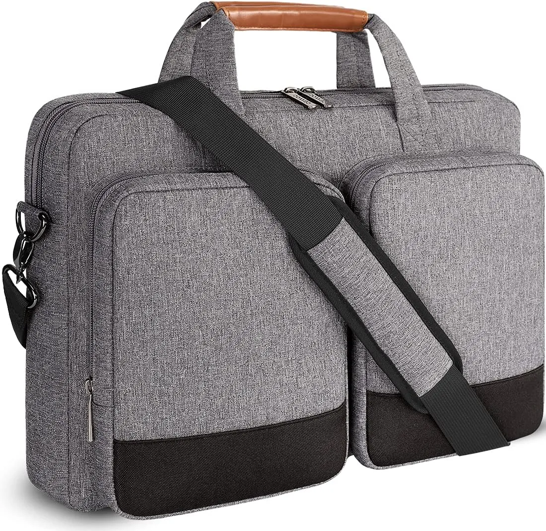 DOMISO 17.3 inch Laptop Shoulder Bag Case Water Resistant Messenger Bag Handbag Business Briefcase for 17.3" Notebook/Apple/Lenovo/Microsoft/HP/Dell/Huawei/Samsung,Grey