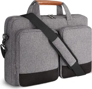 DOMISO 17.3 inch Laptop Shoulder Bag Case Water Resistant Messenger Bag Handbag Business Briefcase for 17.3" Notebook/Apple/Lenovo/Microsoft/HP/Dell/Huawei/Samsung,Grey