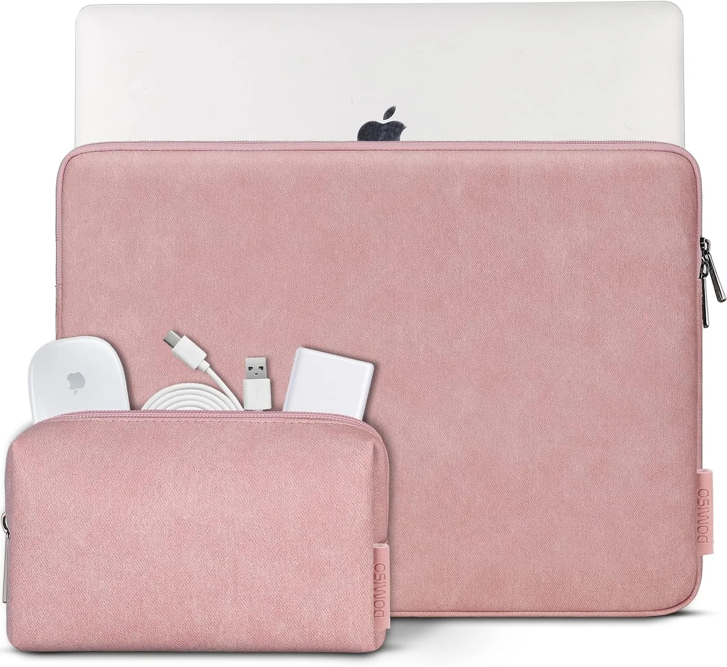 DOMISO 17.3 inch Laptop Sleeve Bag Water-Resistant Shockproof Carrying Case for 17,3" IdeaPad 3 Gen 7/ZBook Fury G8/HP Envy 470 G8 G9/Dell Asus Waterproof Notebook Case,Pink