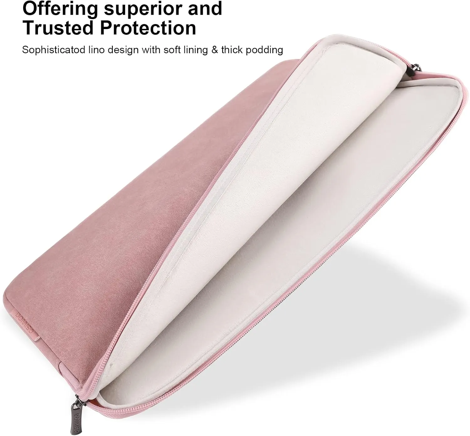DOMISO 17.3 inch Laptop Sleeve Bag Water-Resistant Shockproof Carrying Case for 17,3" IdeaPad 3 Gen 7/ZBook Fury G8/HP Envy 470 G8 G9/Dell Asus Waterproof Notebook Case,Pink