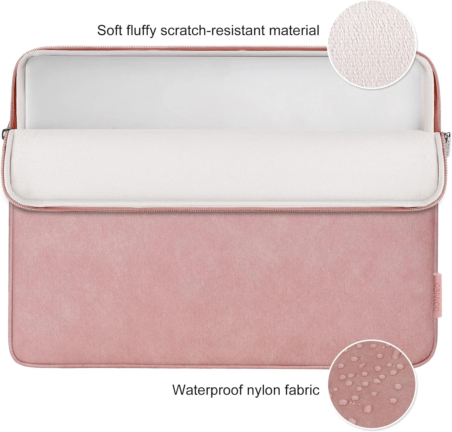 DOMISO 17.3 inch Laptop Sleeve Bag Water-Resistant Shockproof Carrying Case for 17,3" IdeaPad 3 Gen 7/ZBook Fury G8/HP Envy 470 G8 G9/Dell Asus Waterproof Notebook Case,Pink
