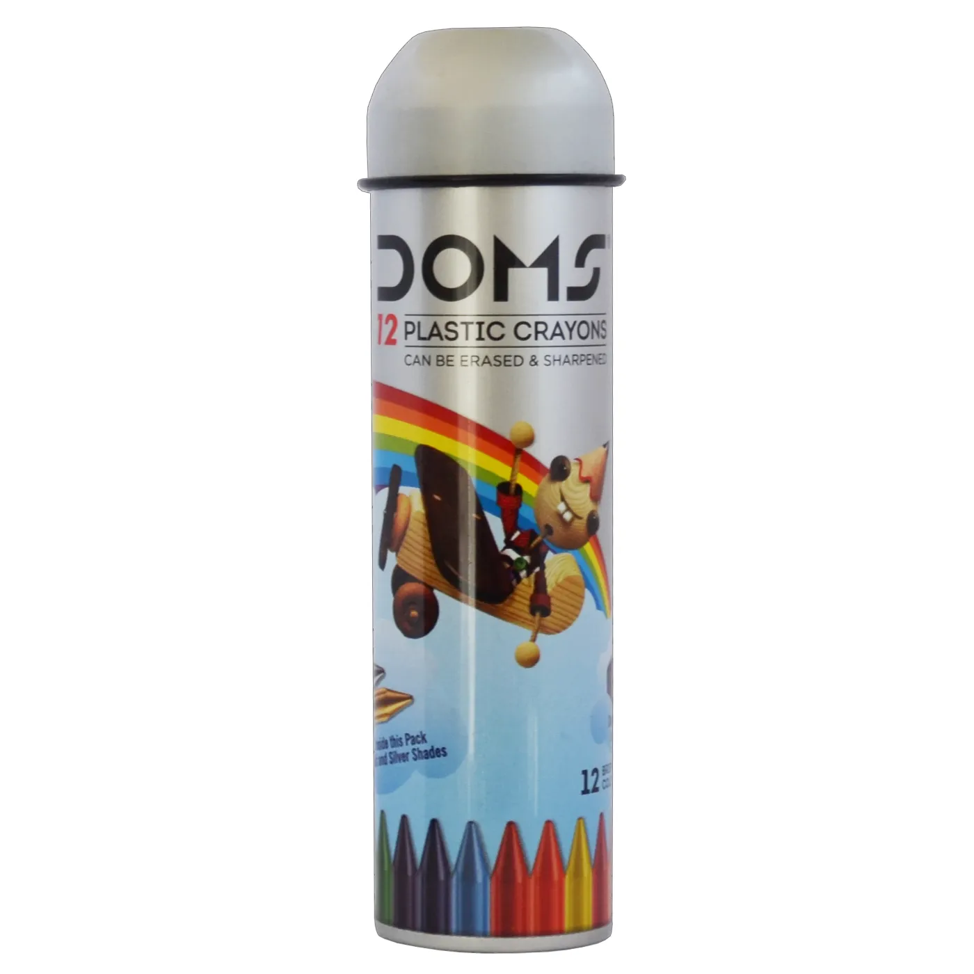 Doms Plastic Crayons Erasable Tube of 12 Shades